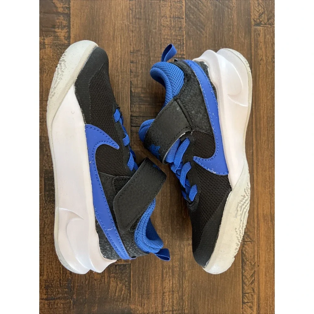 New Little Kid's Nike Team Hustle D 10 Black Royal Blue Sz 10.5C 10.5 C NIB